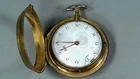 18TH C PAIR CASE POCKET WATCH THO HAWKINS GILT FUSEE ANTIQUE