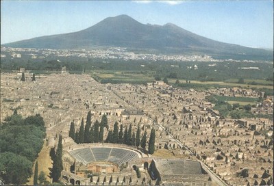 Pompeji Scavi Luftaufnahme Berg Vesuv Italien Postkarte 2005 verschickt