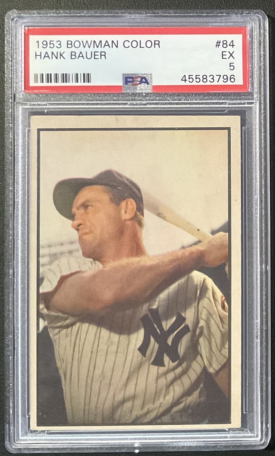 1953 Bowman Color #84 Hank Bauer  PSA 5 EX