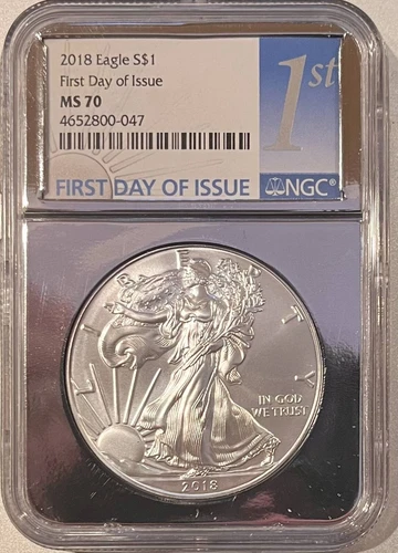 2018  Silver Eagle NGC MS70 First Day of Issue