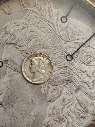 Silver 90% 1942 good looking Mercury Dime  T-349