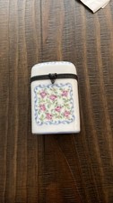 Limoges France Hand-Painted Hinged Trinket Box Pink Roses Floral Square