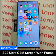 Samsung Galaxy S22 Ultra LCD Replacement 100 OEM Screen with Frame Grade B C