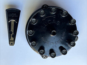 Vintage Lucas 12 cylinder Jaguar Distributor cap and 54426140 rotor cap