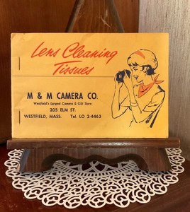 Vintage Lens Cleaning Tissues book Lensclean Inc.  Westfield, Mass M & M Camera