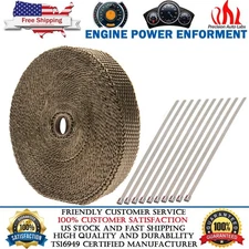 Titanium Manifold Exhaust Wrap Header Pipe Heat Insulation Tape Roll 1" x 50 FT