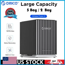 ORICO 5 Bay Type-C Storage Enclosure 3.5" HDD for Mac and PC DAS Solution 110TB