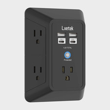 Outlet Extender, Surge Protector Outlet with 5-Multi Plug Outlet and 4 USB Ports