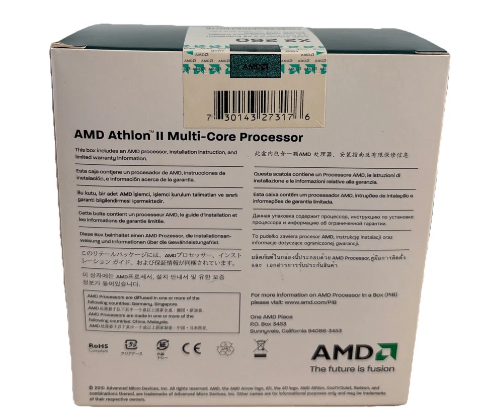 AMD Athlon II X2 260 Regor 3.2 GHz 2x1 MB L2 Socket AM3 65W Dual-Core Desktop - Image 3 of 4