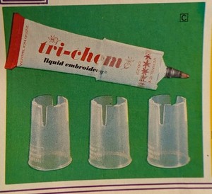 Vtg 21 Liquid Embroidery Paint Tube Protectors By Tri-Chem