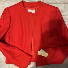 Pendleton Vintage Virgin Wool Red Women's Full Zip Blazer Size XS-S NWT 198