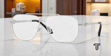 VERSACE VE1307 1000 Silver Demo Lens 57 mm Men's Eyeglasses