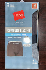 3 Pack- Hanes Ultimate Comfort Flex Fit Medium Boxer Briefs/Trunks Multicolor