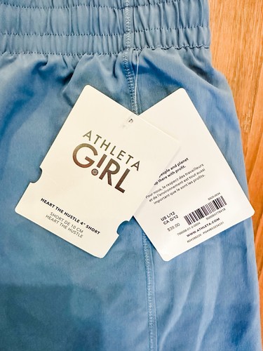 Athleta Girl 4 Shorts Size Youth L 12 Dusty Blue NEW with TAGS Free Shipping - Picture 2 of 2