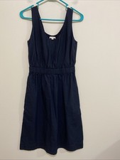 Gap XS Sleeveless Tank Dress Blue Cotton Elastic Waist