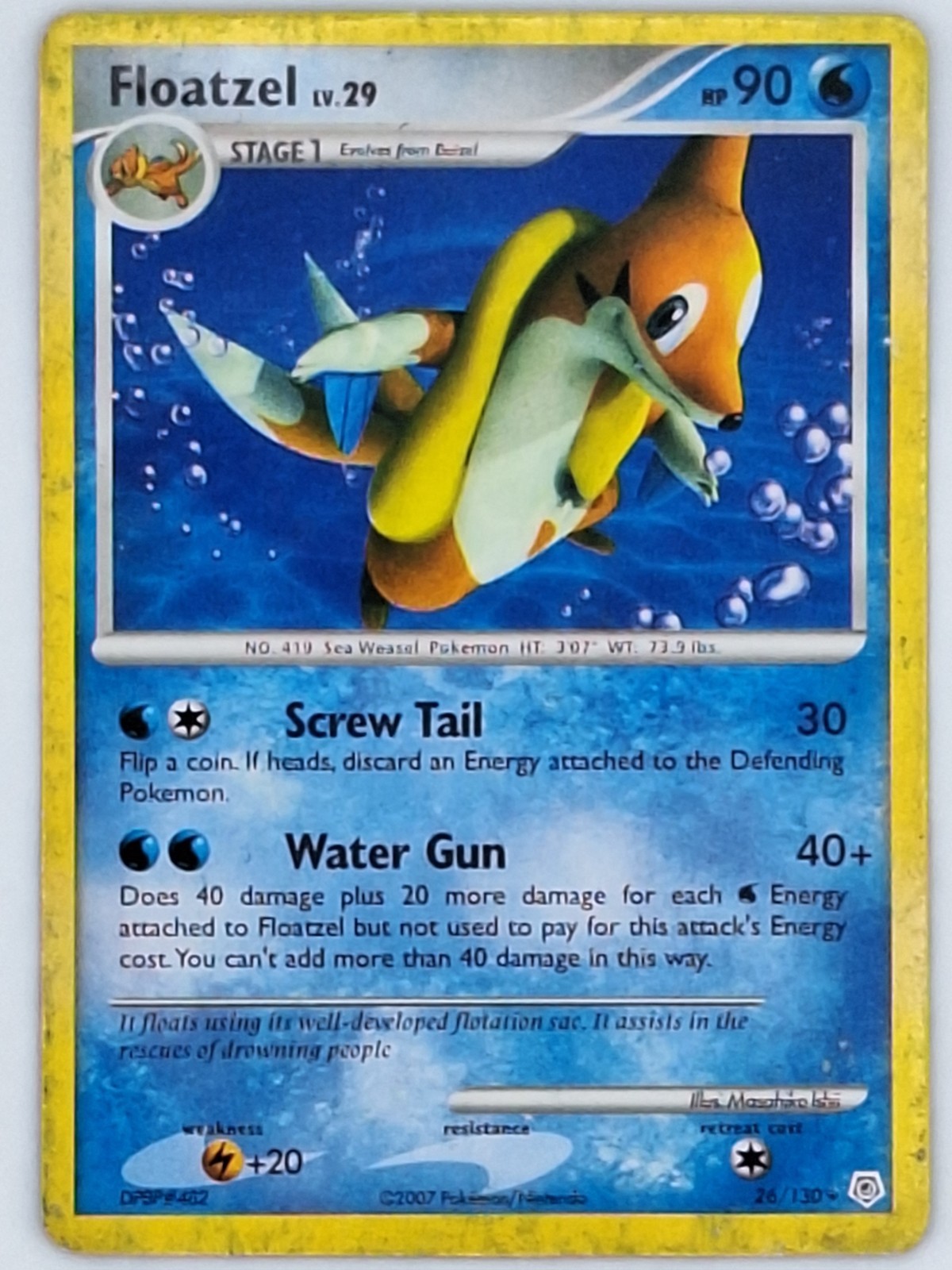 Floatzel 26/130 Pokemon - Diamond and Pearl HP