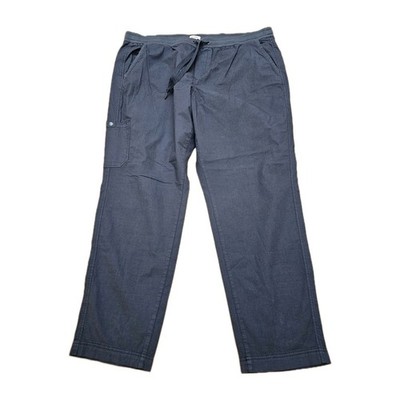 LL Bean Vista Camp Pants Womens 2X Plus Gray Ripstop Cargo Drawstring 508159