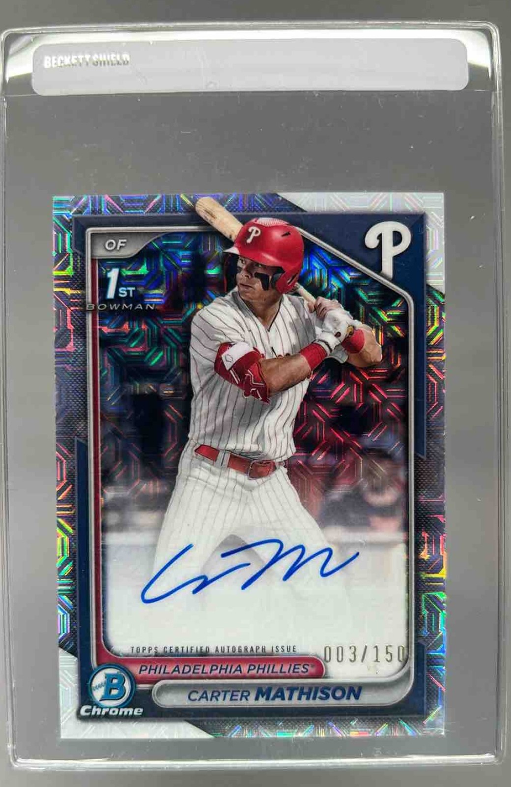 Carter Mathison 2024 Bowman Draft HTA Choice Refractor Chrome Auto 1st RC /150