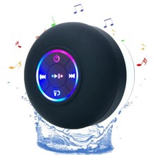 Waterproof Bluetooth Shower Speaker Portable Wireless Speaker Suction Cup, Black