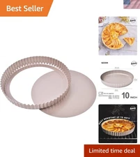 Champagne Gold 10-Inch Tart Pan with Loose Bottom - Ideal for Special Occasions