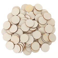 Giantree 100 Pcs 1 Inch Unfinished Wood Circle Disc, Round Blank Wooden... 