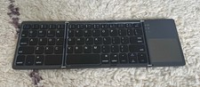 Ares Ultra Slim Pocket Foldable Bluetooth Wireless Keyboard with Touchpad Bl...