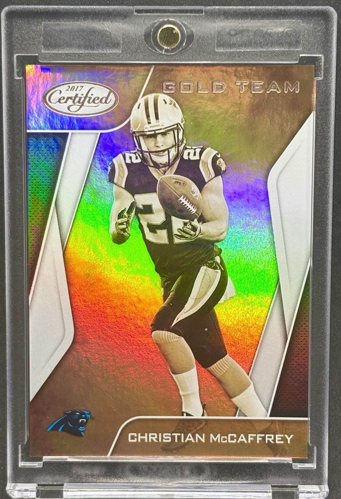 Christian McCaffrey RARE ROOKIE RC GOLD REFRACTOR INVESTMENT CARD PANINI  MINT