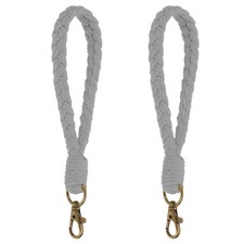 2 Pcs Handmade Bracelet Keychain for Travel Concerts, Dark Grey