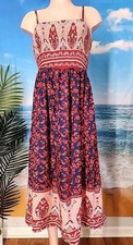 NWT Cupshe Dark Blue Pink Red  Floral Long Dress Size Small 