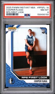 2025-26 Panini Instant RPS First Look Cooper Flagg #RPSFL16 RC Rookie PSA 8 QTY
