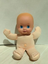 Vintage 1991 Mattel Magic Nursery Baby doll blue eyes star cheek bald USED