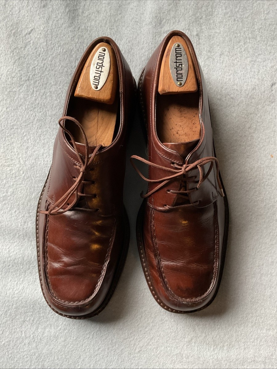 Salvatore Ferragamo Mens 8.5D Derby BROWN Leather Lug Sole 