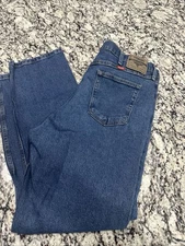 Wrangler Mens Blue Straight Relaxed Fit Casual Cotton Denim Jeans 40 x 32