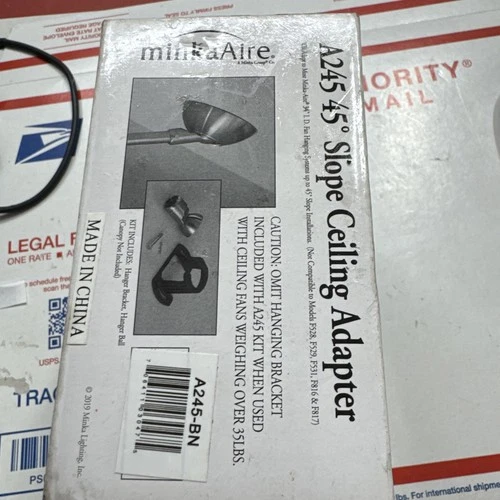 MinkaAire 45 Degree Slope Ceiling Fan Adapter, A245-BN - Brushed Nickel - Picture 6 of 9