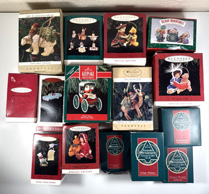 Mixed Lot of 15 Vintage 1990s Hallmark Christmas Tree Keepsake Ornaments Boxed