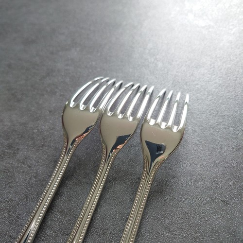 Christofle Perles 3pcs Silverplate Flatware Dessert Fork Excellent - Picture 14 of 18