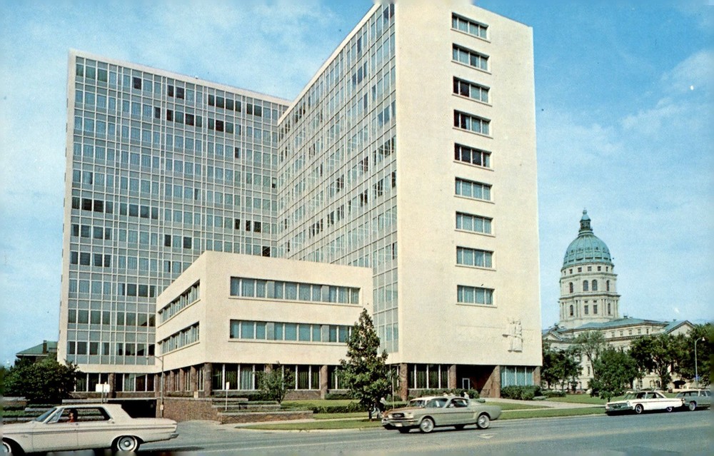 Kansas State Office Building, Topeka, Kansas, 1957, Kansas State Postcard