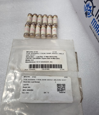 Cooper Bussmann JJS-30 T-Tron Industrial & Electrical Fuse 600V AC -lot Of 12PCs