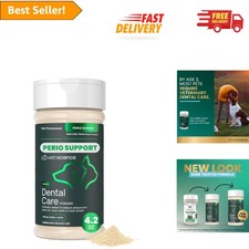 Clinically Tested Dental Powder for Dogs Cats - Reduces Plaque Tartar 4.2 oz