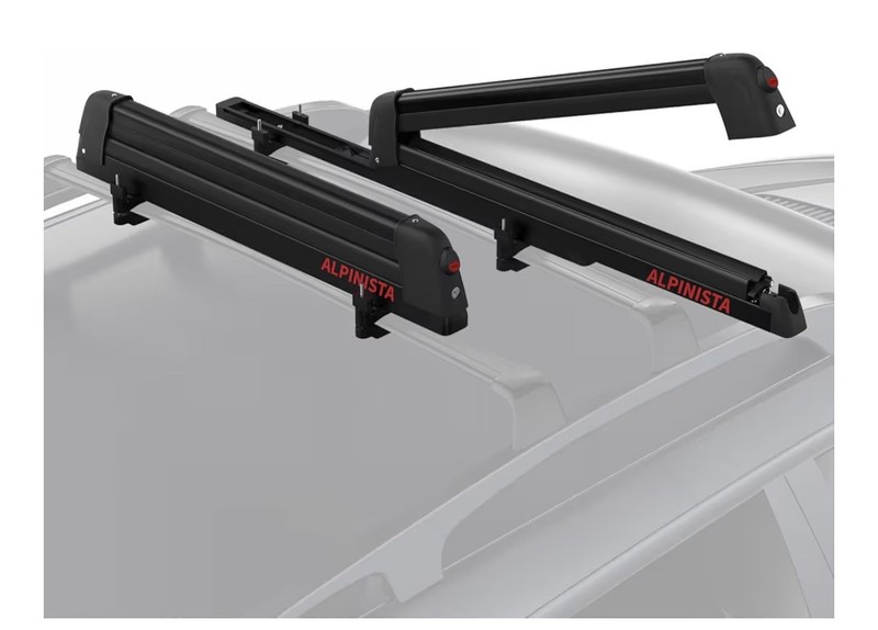 Alpinista Ski & Snowboard Rack Car Roof W/ Sliding Extension Snowboard Black New