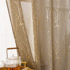 Sheer Curtains 108 inches Long 2 Panels Set for Bedroom Patio Balcony Hall Do...