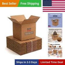 Cube Shipping Boxes 12"L x 12"W x 12"H 25-Pack - Corrugated Cardboard Box for...