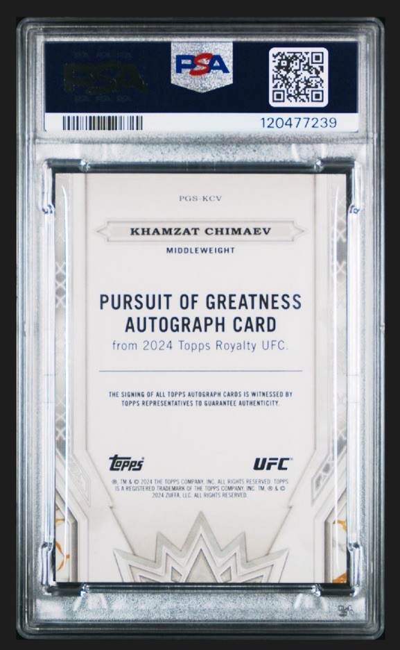 KHAMZAT CHIMAEV 2024 Topps Royalty UFC Auto Pursuit Of Greatness