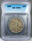 1920 U.S. 50c Walking Liberty Half Dollar ICG EF40 XF40