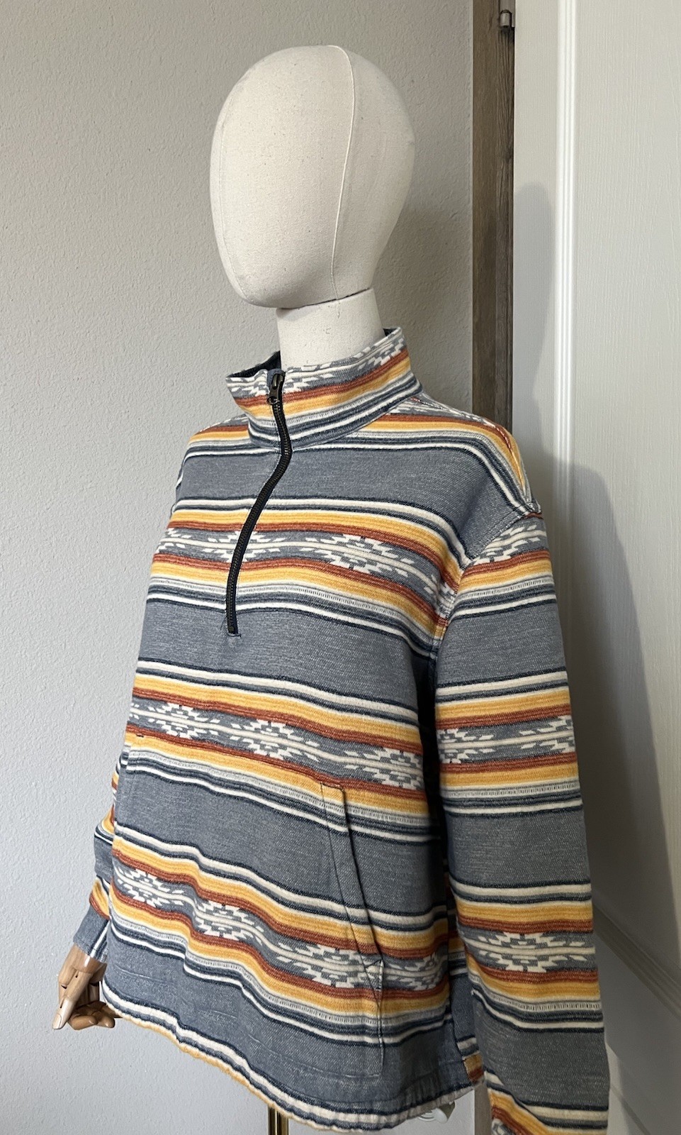 Pendleton Half-Zip Doublesoft Pullover Denim Salt… - image 9