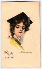 1919 RPPC Postcard Female Graduate Portrait Rumford Maine Oh You Linger Message