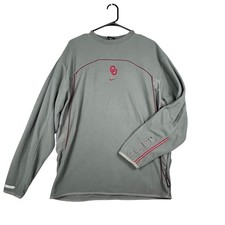 Nike Oklahoma Sooners Therma Fit Fleece Pullover Sweatshirt Men's Large Gray Y2k