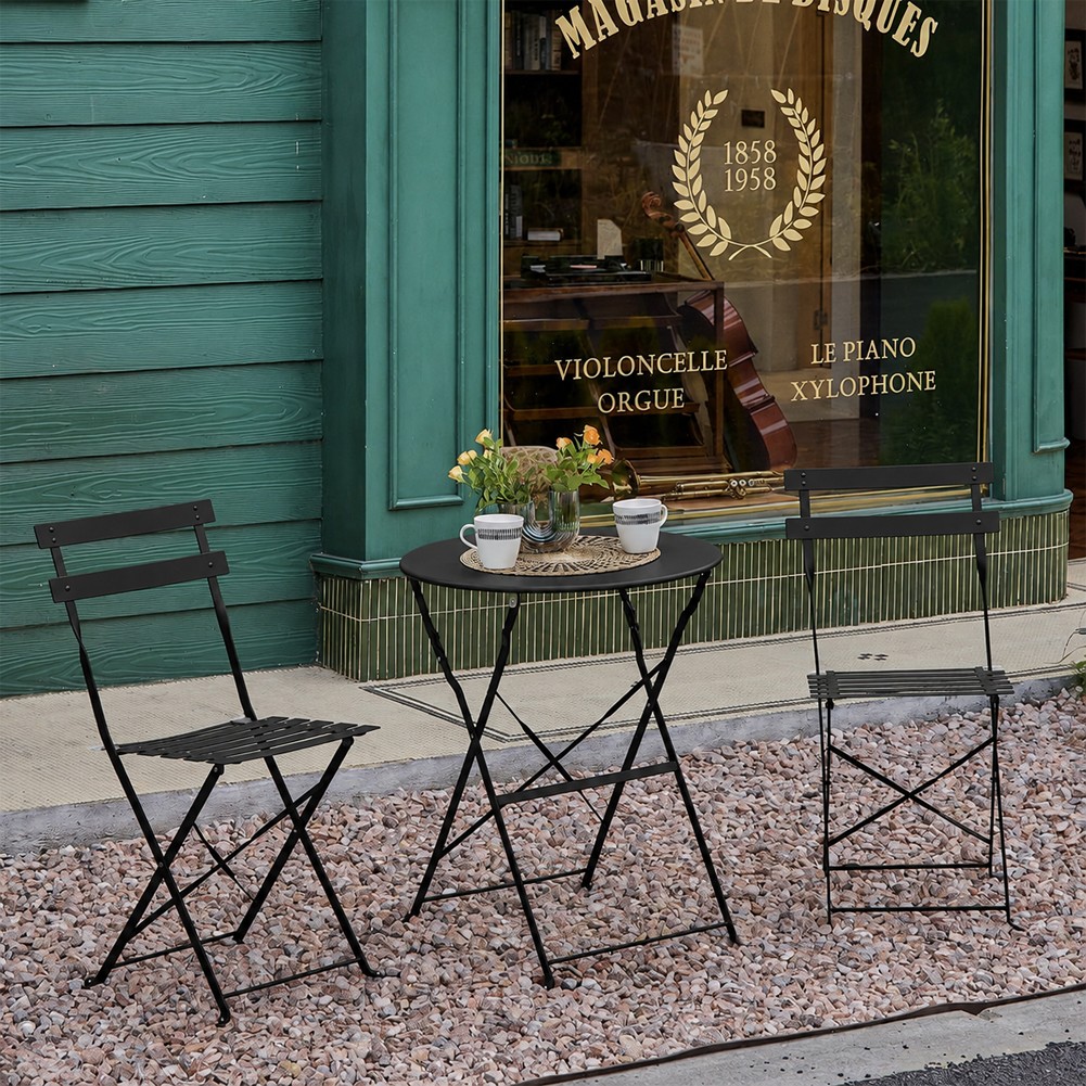 Set da Giardino 3 Pezzi BAKAJI: Tavolo e 2 Sedie Pieghevoli foto 5