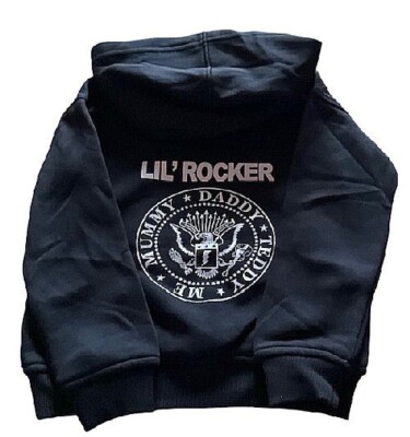 LIL ROCKER Ramones schwarzer Hoodie 1-2 Jahre dunkle Kleidung NEU Lagerauflösung