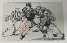 George McAfee Signed Ink Drawing Football Play  Vintage